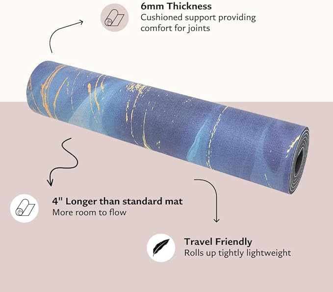 Shakti Warrior TPE Yoga Mat - Artist Designed, Premium eco friendly mats, Non Slip, Non toxic, Great For Regular & Hot Yoga, Pilates and Workouts (72 inch x 24 inch x 6mm thick)