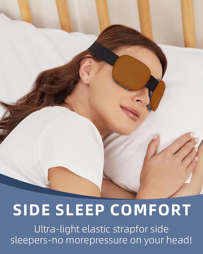 Sleep Eye Mask for Men Women, 3D Zero Intraocular Pressure Design,100% Light Blocking Sleeping,Suitable for use with cpap,Exquisite Travel Storage Box (Brown)