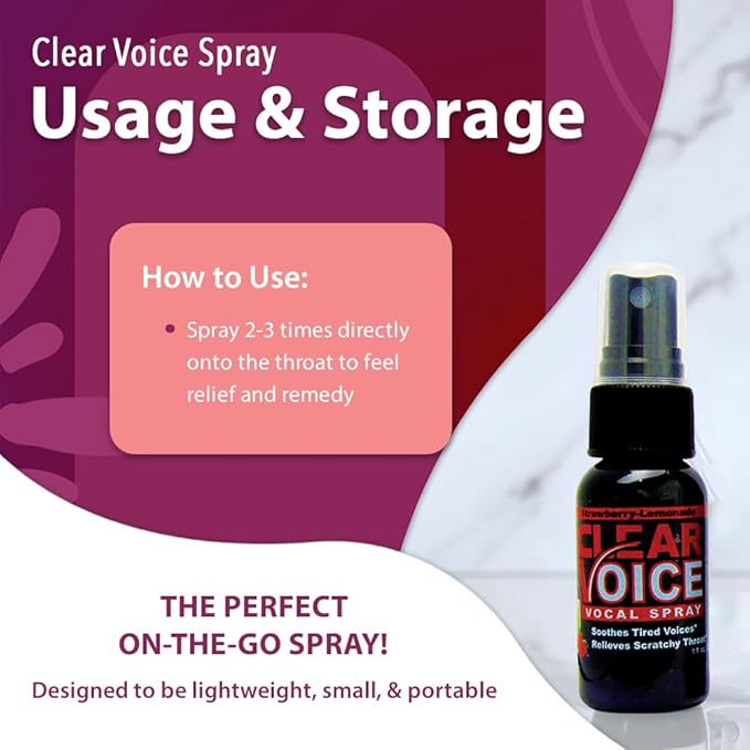 Clear Voice Vocal Spray, Strawberry Lemonade