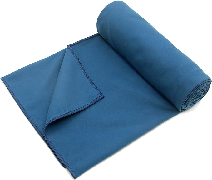 Eunzel Hot Yoga Towel Non Slip Yoga Mat Towel Non-Slip Sweat Absorbent Microfiber Towel for Hot Yoga, Pilates and Workout 72" x 26.5", Navy