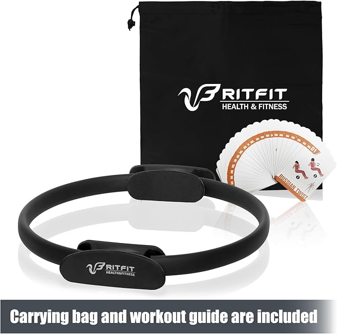 RitFit Pilates Ring Circle - 14 Inch Magic Fitness Circle for Toning Inner & Outer Thighs, Bonus Workout Guide Included