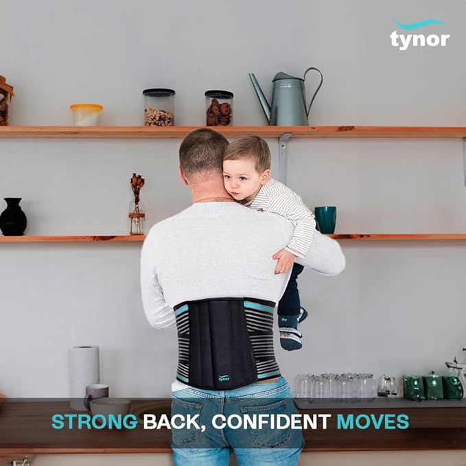 TYNOR Back Support Belt Adjustable Back Brace for Lower Back Pain,Breathable Lumbar Support Belt for Men & Women, Lower Back Brace for Herniated Disc, Sciatica & Heavy Lifting (XL, Classic Black)