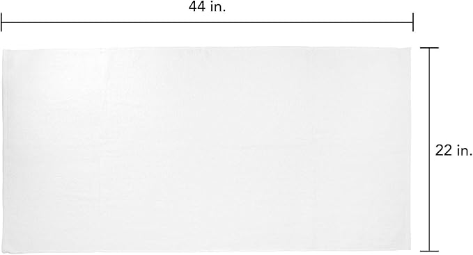 Arkwright White Bath Gym Towel - Case of 60 - Bulk 100% Cotton Soft Quick Dry Sweat Absorbent Hotel Quality Towels for Workout, Bathroom, Spa, Pool, 22 x 44 in, White