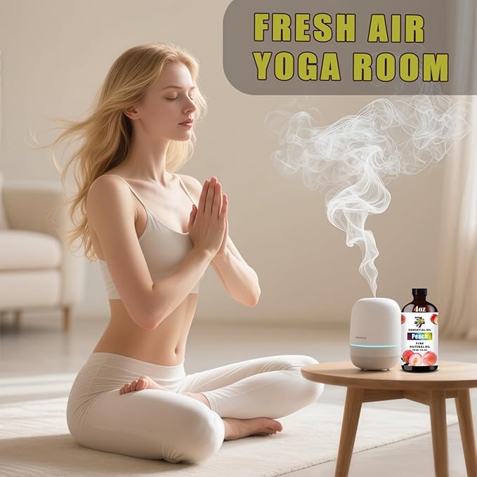 Peach Essential Oil (4 oz/120 ml) — Peach Oils for Aromatherapy, diffusers, humidifiers, Home fragrances, DIY Skincare, soap Making, DIY Candle Making, Relaxation, Yoga, and Meditation