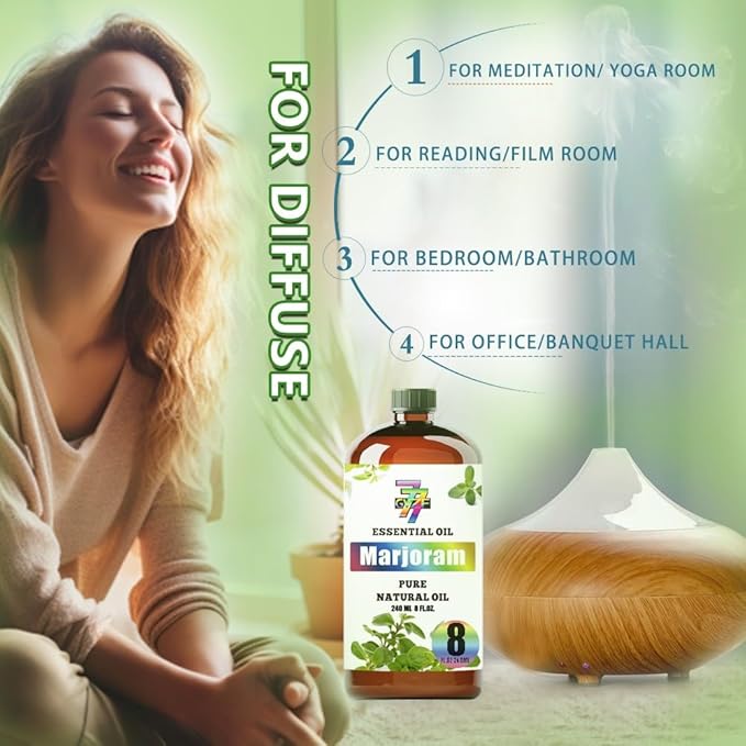 Marjoram Essential Oil (8 oz / 240 ml) – Marjoram Oils for diffusers, humidifiers, Home Baths, Cleaning Products, Yoga, DIY Soaps and DIY Scented Candles