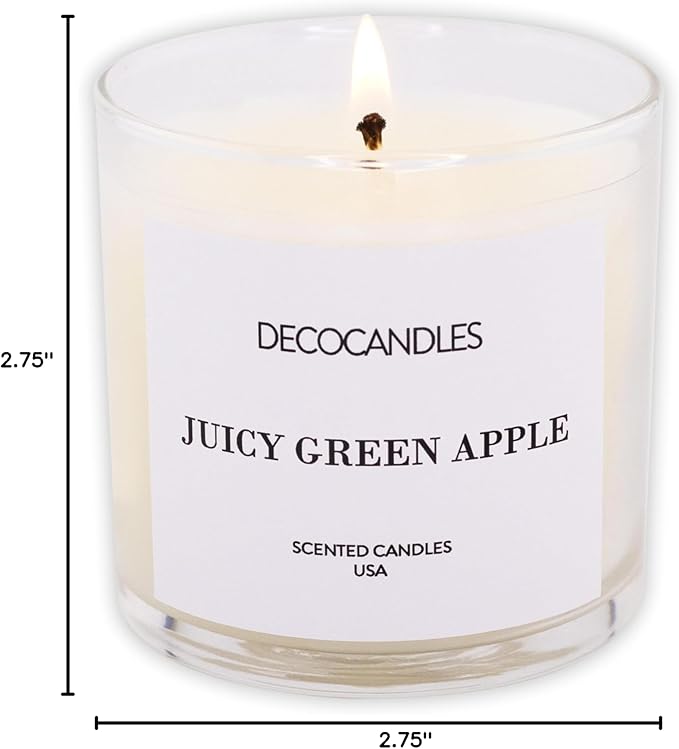 Urban Concepts by DECOCANDLES - Juicy Green Apple - Highly Scented Soy Candle - Long Lasting - Hand Poured in USA (6 Oz.)