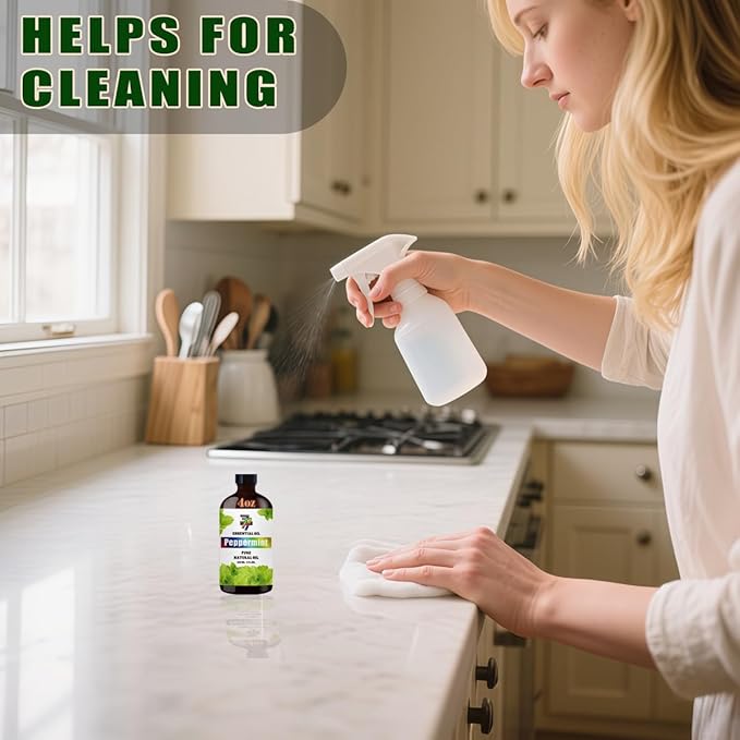 Peppermint Essential Oil (4 oz/120 ml) — Peppermint Oils for Aromatherapy, diffusers, humidifiers, Home fragrances, DIY Skincare, soap Making, DIY Candle, Relaxation, Yoga, and Meditation
