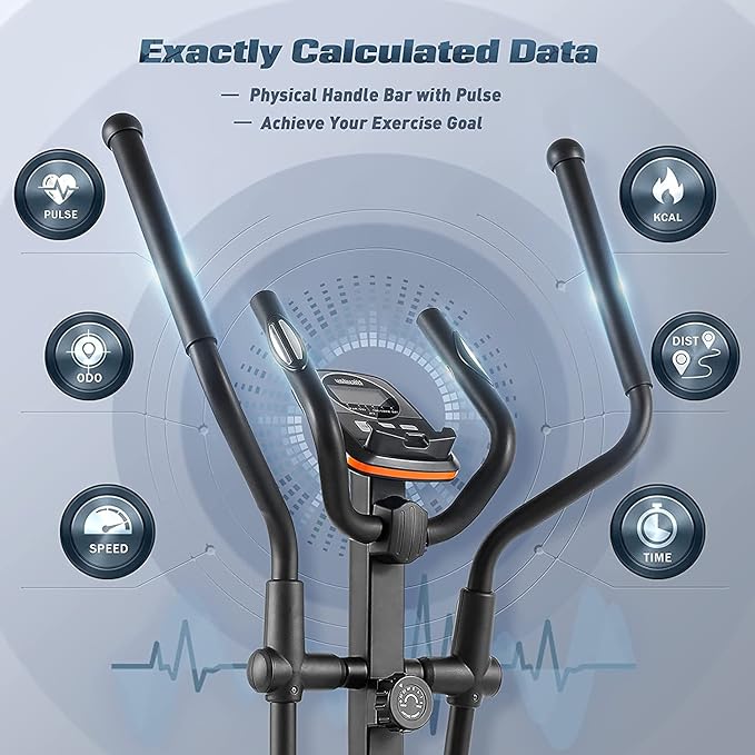 Niceday Elliptical Machine, Elliptical Exercise Machine for Home with Hyper-Quiet Magnetic Driving System, Elliptical Trainer with 15.5IN & 20IN Stride, 16 Resistance Levels, 500LBS Loading Capacity