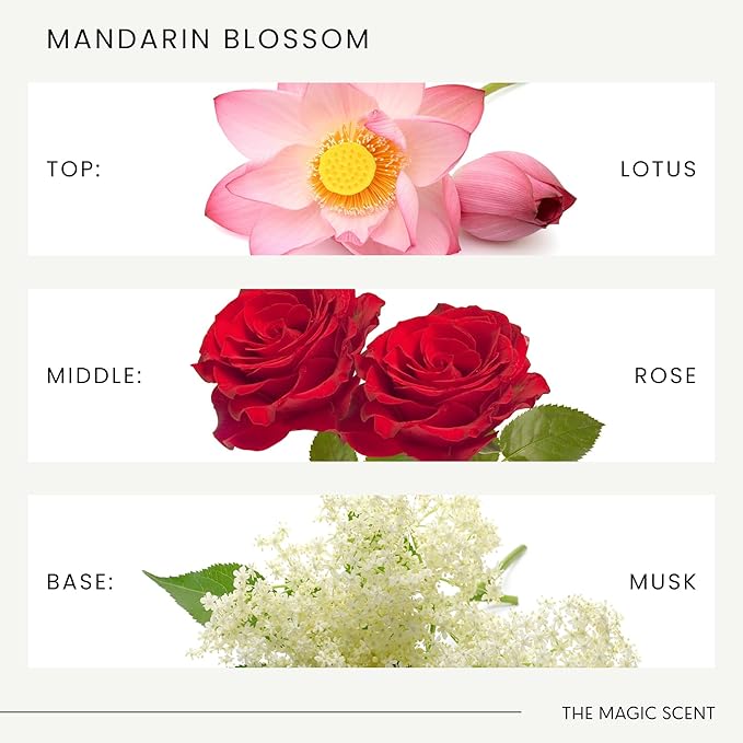 The Magic Scent Mandarin Blossom Diffuser Oil - Hotel & Home Luxury Scents Inspired by St. Regis Hotel, Maldives - Diffuser Oil Scents for Home Designed for Use in All Diffusers - 16.9 fl oz, 500 mL