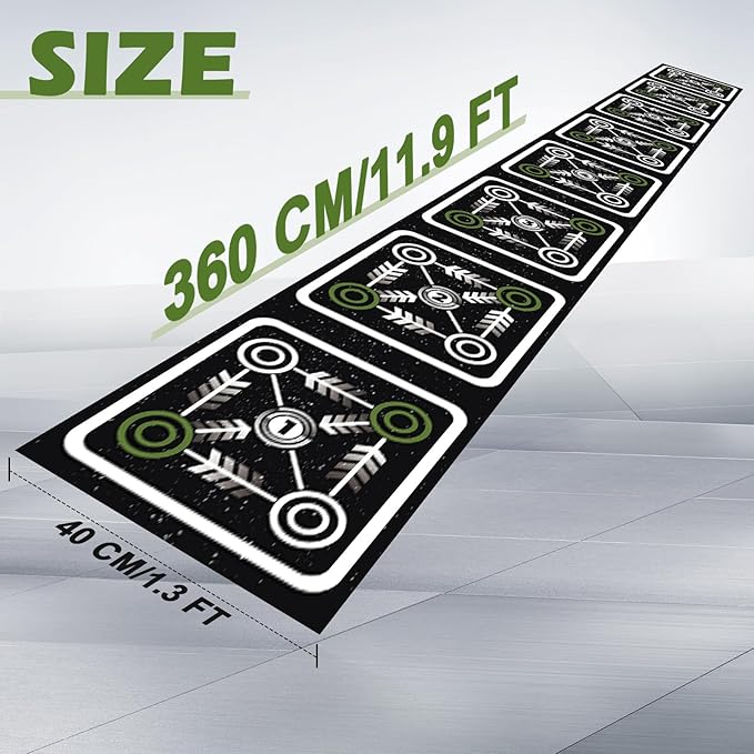 Agility Ladder Mat 11.9 ft X 1.3 ft Agility Ladder Pad Agility Training Equipment Agility Workout Ladder Mat for Soccer Football Tennis Boxing Training