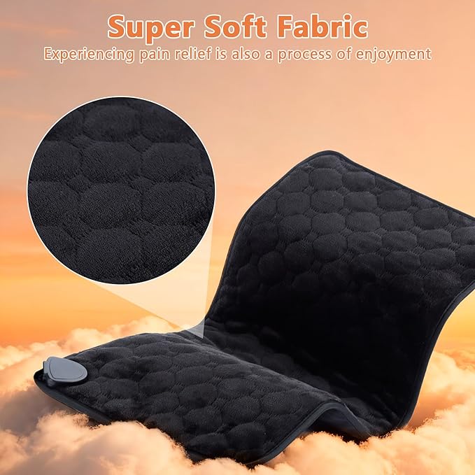 UTK 30s Fast Heating Pad for Back Pain & Period Cramps, 3X Far Infrared Deeper Pain Relief, Hotter to 160℉, FSA-HSA Eligible, 4H Auto Off, 8 Heat Settings,Machine Washable,Gift for Women Men 24" x 12"