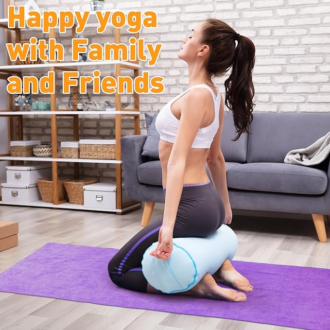 Breling 4 Pcs Hot Yoga Towels Bulk Non Slip Microfiber Anti Slip Absorbent Multicolor Wicking Pilates Yoga Mat Towel for Women Men Pilates, 27" x 72" (Vivid)