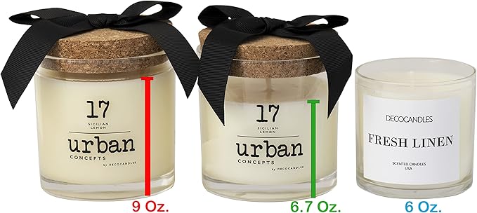 Urban Concepts by DECOCANDLES - Island Coconut - Highly Scented Soy Candle - Long Lasting Tropical Aroma - Hand Poured in USA (6.7 Oz.)