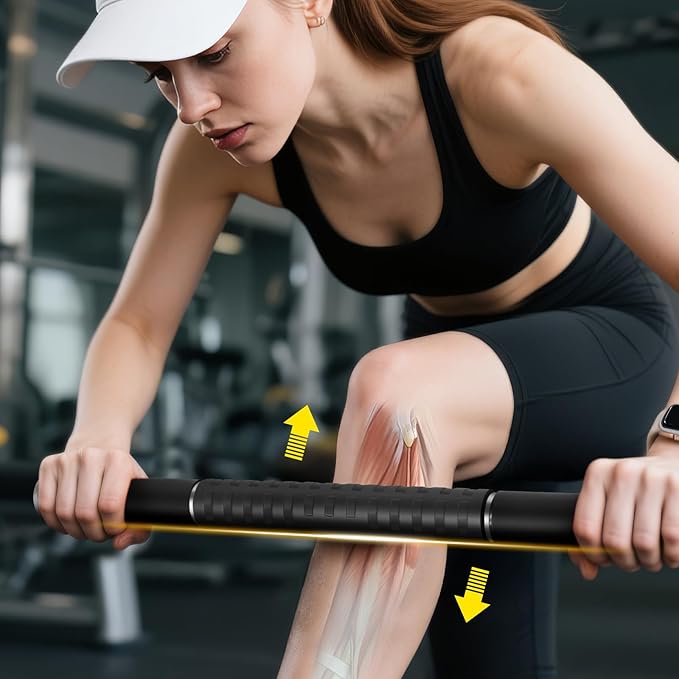 Muscle Roller Stick, Massage Roller for Muscle Deep Tissue Massage, Calf Roller for Myofascial Release, Therapy Roller Stick for Back, Legs, Arms, Waist, and Shoulders Full Body Use (Black)