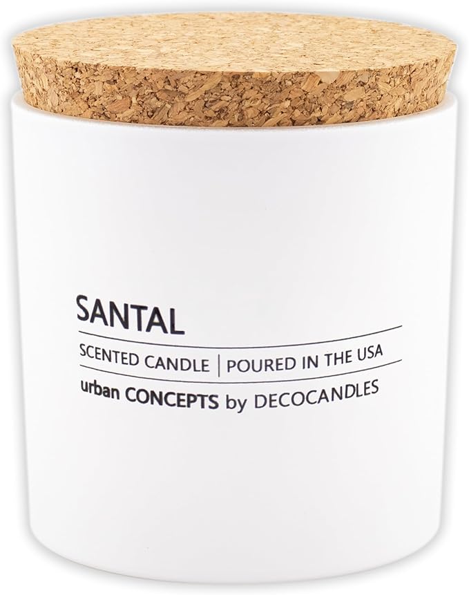 Urban Concepts by DECOCANDLES - Santal - Highly Scented Soy Candle - Long Lasting - Hand Poured in USA (9 Oz. Cork)