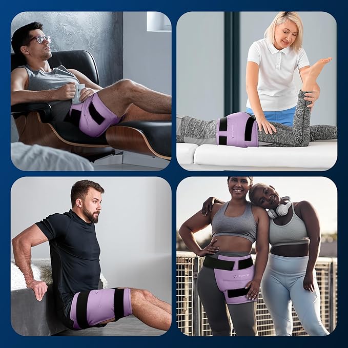 Comfytemp Hip Ice Pack Wrap for Sciatica, Hip Replacement, Fracture, Pain Relief, Reusable Gel Ice Pack for Injuries, Cold Compress Physical Therapy Recovery Gift Men Women FSA Eligible HSA Item (S/M)