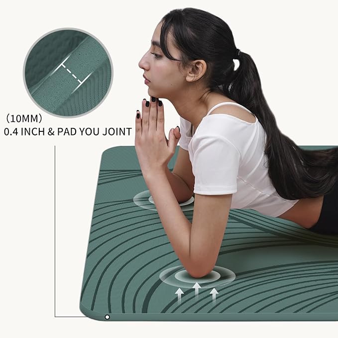 Large Yoga Mat-72’x36’x0.4’ Extra Width & Thick,Comfortable,Non-Slip Exercise Mat-Works Great on All Floor for Stretching,Yoga Studio,Gym or Home Workouts