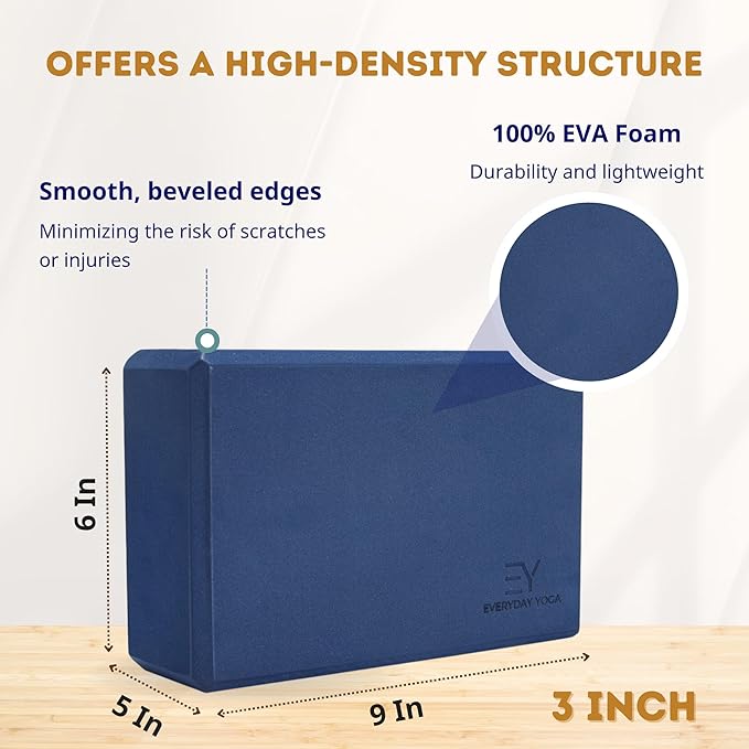 ๐๐๐ฒ๐ฟ๐๐ฑ๐ฎ๐ ๐ฌ๐ผ๐ด๐ฎ Foam Block with Soft Non-Slip Surface for Stability, Balance, and Deepen Stretches - Ideal for Yoga, Pilates, and Meditation Accessories (Sold Singular)