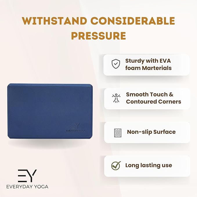 ๐๐๐ฒ๐ฟ๐๐ฑ๐ฎ๐ ๐ฌ๐ผ๐ด๐ฎ Foam Block with Soft Non-Slip Surface for Stability, Balance, and Deepen Stretches - Ideal for Yoga, Pilates, and Meditation Accessories (Sold Singular)