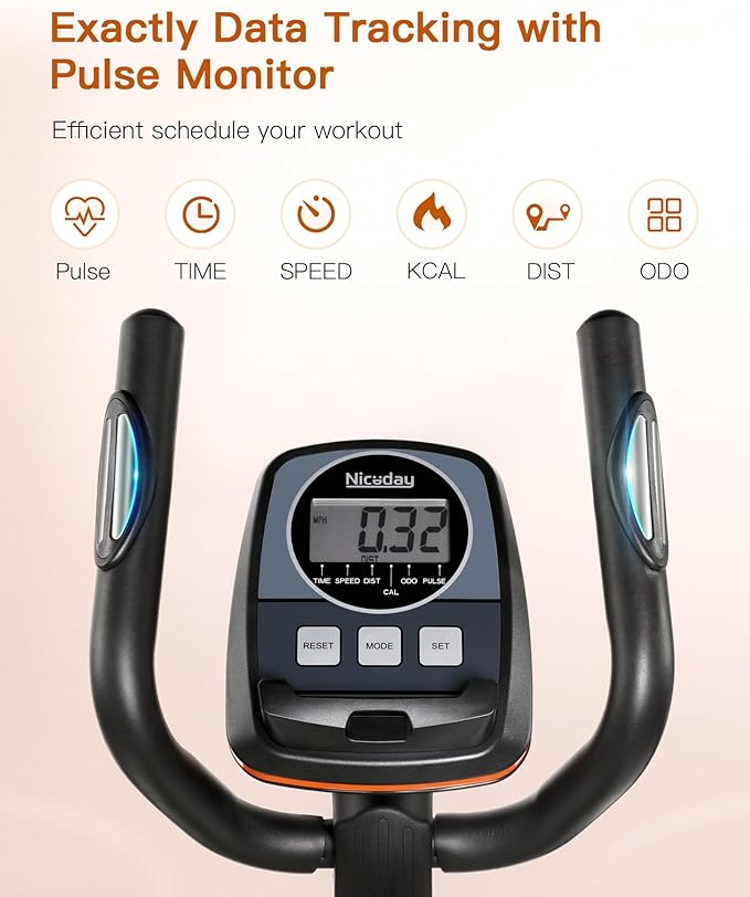 Niceday Elliptical Exercise Machine, Elliptical Machine for Home, Magnetic Elliptical Trainer with 15.5IN-19IN Stride, 16 Resistance Levels, 400LBS Loading Capacity, Support Kinomap APP