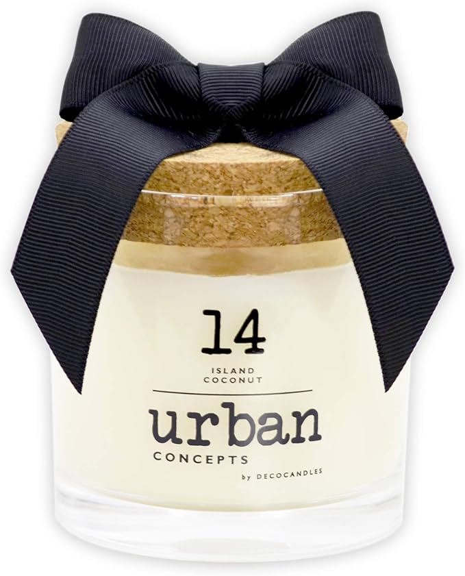 Urban Concepts by DECOCANDLES - Island Coconut - Highly Scented Soy Candle - Long Lasting Tropical Aroma - Hand Poured in USA (6.7 Oz.)
