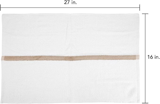 Arkwright White Hand Gym Towels - Pack of 12 - Bulk 100% Cotton Soft Quick Dry Sweat Absorbent Hotel Quality Towels for Workout, Bathroom, Spa, Pool, 16 x 27 in, Beige