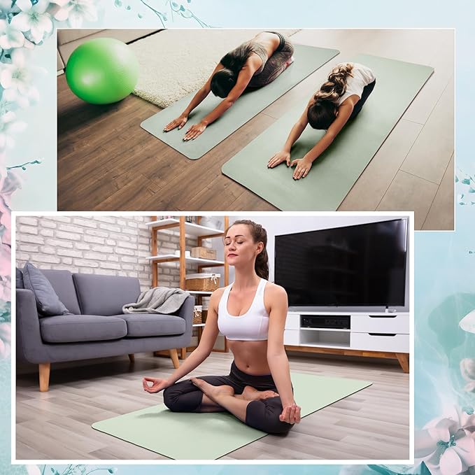 Timgle 12 Pack Yoga Mat Bulk, 4mm Thick Extra Long Sports Mat Anti Slip Tear Resistant Yoga Exercise Set for Fitness Stretching Home Workout Gym and Studio