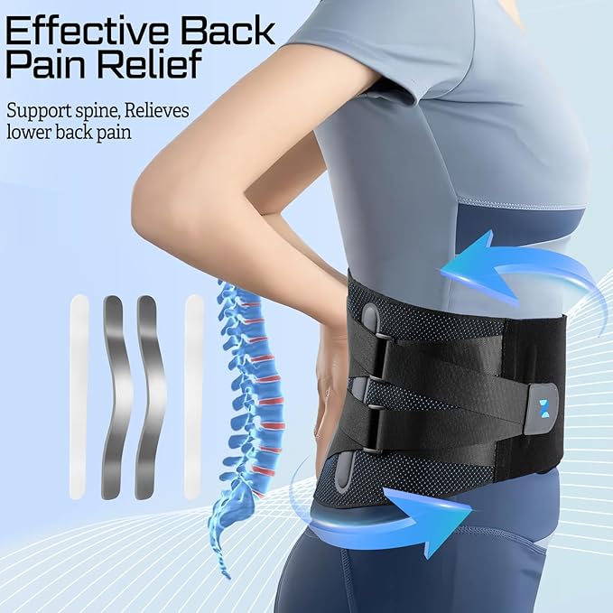 NEENCA Lower Back Brace for Lower Back Pain Relief, Medical Grade Lumbar Support Belt for Women Men, Herniated Disc,Lumbar Strain,Sciatica, Scoliosis (Black, Small)