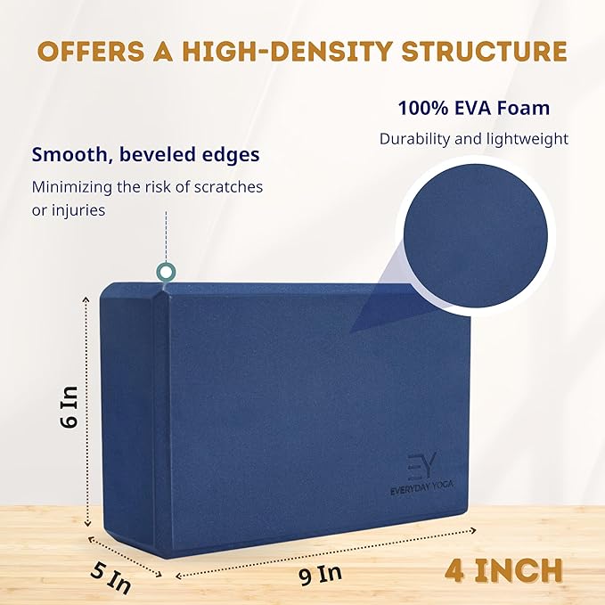 ๐๐๐ฒ๐ฟ๐๐ฑ๐ฎ๐ ๐ฌ๐ผ๐ด๐ฎ Foam Block with Soft Non-Slip Surface for Stability, Balance, and Deepen Stretches - Ideal for Yoga, Pilates, and Meditation Accessories (Sold Singular)