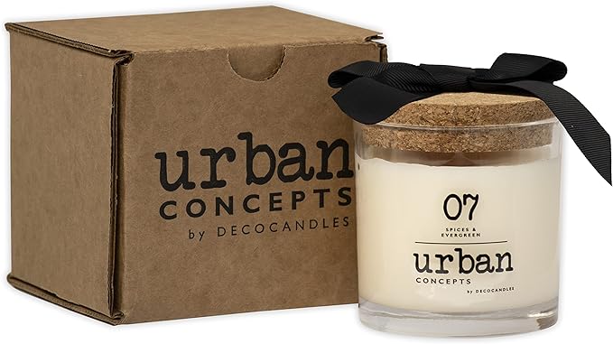 Urban Concepts by DECOCANDLES - Sicilian Lemon - Highly Scented Soy Candle - Long Lasting Fresh Citrus Aroma - Hand Poured in USA (9 Oz. Cork)