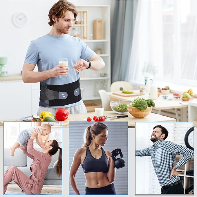 NEENCA Lower Back Brace for Lower Back Pain Relief, Medical Grade Lumbar Support Belt for Women Men, Herniated Disc,Lumbar Strain,Sciatica, Scoliosis (Black, Small)