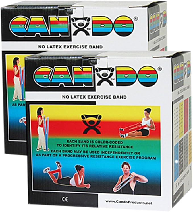 CanDo Twin-Pak Latex-Free Exercise Band, Black, 100 Yard