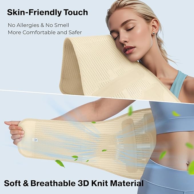 NEENCA Back Brace for Lower Back Pain Relief with Bionic Support System, Lumbar Support Belt for Women&Men with Lumbar Pad, Soft Breathable 3D Knit Fabric for Herniated Disc, Sciatica, Scoliosis -Skin