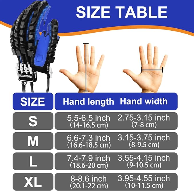 Rehabilitation Robot Glove for Stroke Hemiplegia Finger Hand Stroke Recovery Equipment for Left or Right Robotic Hand Trainer with Heating Massage Mirror Glove (Right Hand, L)