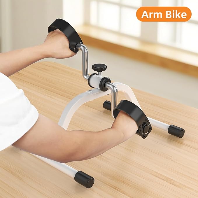 LUBBYGIM Under Desk Bike Pedal Exerciser, Non-Electric Mini Exercise Bike for Seniors, Adjustable Resistance Foot Desk Cycle for Arm & Leg Recovery, Physical Therapy, Easy to Use at Home