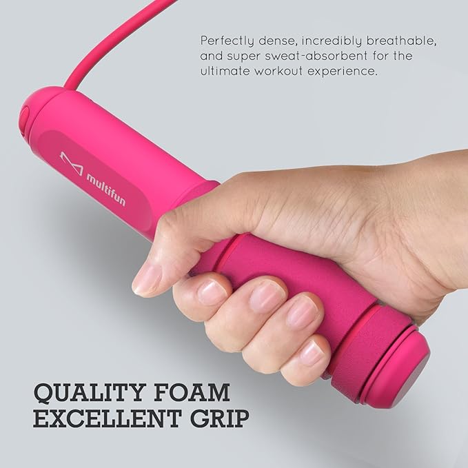 multifun Jump Rope, Adjustable Digital Jump Rope with Calorie Counter, Ball Bearings & Alarm – Ideal for Fitness, CrossFit, Boxing, MMA, Gym – Multifunctional Speed Skipping Rope