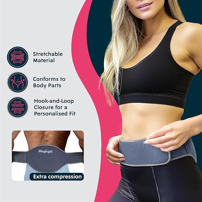 Magic Gel Ice Pack for Back Reusable - 2X Lower Back Ice Pack - Soft Compress for Hot or Cold Therapy - Soft Pad for Lower Lumbar, Sciatica, Tailbone Support