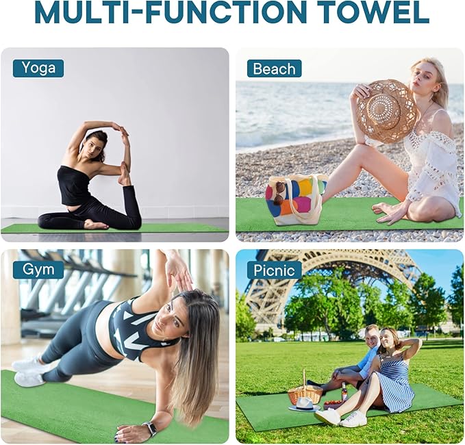 Yoga Towels, Non Slip Hot Yoga Mat Towel with Grip Dots,Super-Absorbent Soft Microfiber Yoga Blanket for Pilates, Fitness and Workout 72inch x 24inch
