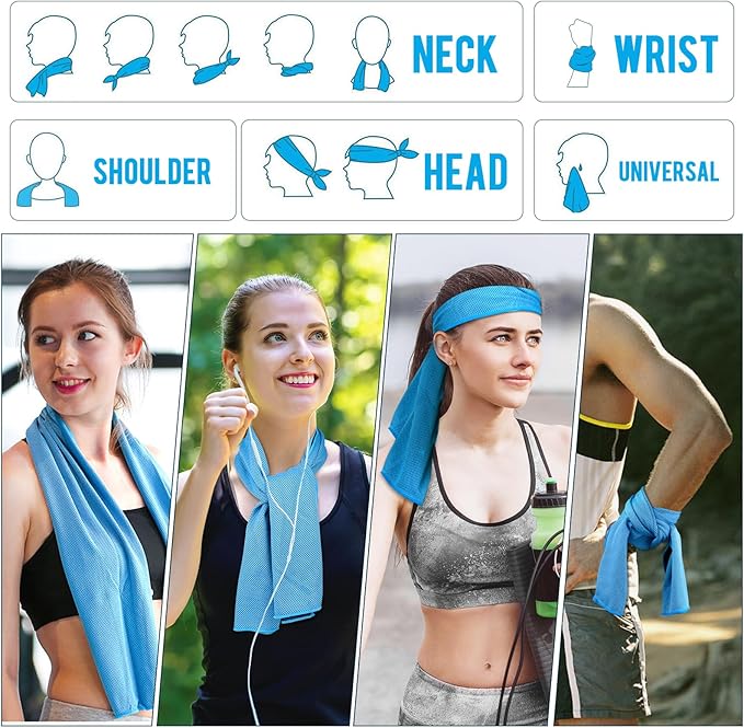 MENOLY 200 Packs Cooling Towels Bulk, Cooling Towels for Neck and Face, Gym Towels Soft and Breathable Sweat Rags for Sports, Yoga, Hiking, Camping, Running, Fitness, Workout
