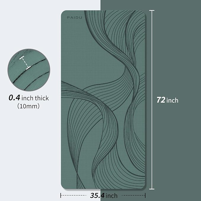 Large Yoga Mat-72’x36’x0.4’ Extra Width & Thick,Comfortable,Non-Slip Exercise Mat-Works Great on All Floor for Stretching,Yoga Studio,Gym or Home Workouts