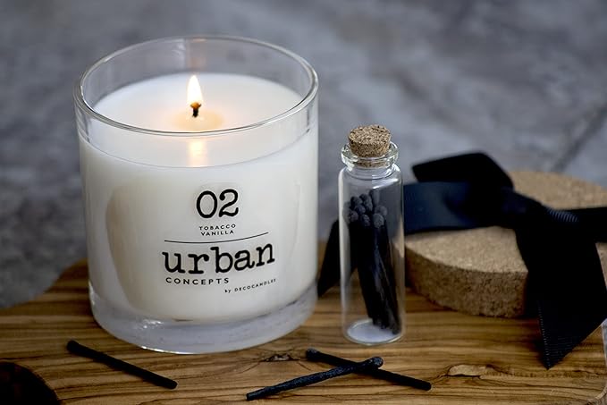 Urban Concepts by DECOCANDLES - Peach Mango - Highly Scented Soy Candle - Long Lasting - Hand Poured in USA (6.7 Oz.)