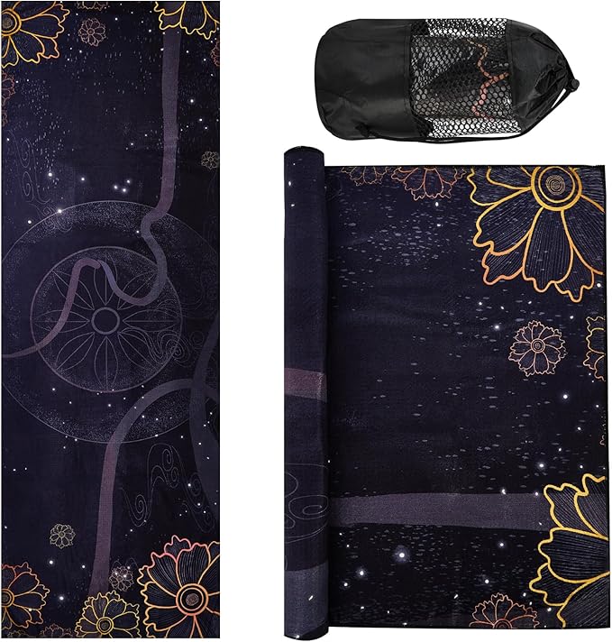 Yoga Towels, Non Slip Hot Yoga Mat Towel with Grip Dots,Super-Absorbent Soft Microfiber Yoga Blanket for Pilates, Fitness and Workout 72inch x 24inch