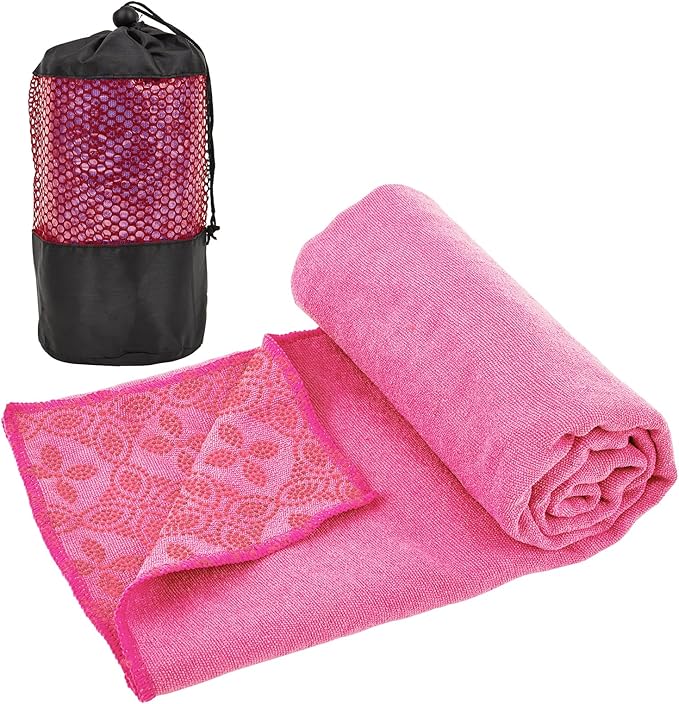 Yoga Towels, Non Slip Hot Yoga Mat Towel with Grip Dots,Super-Absorbent Soft Microfiber Yoga Blanket for Pilates, Fitness and Workout 72inch x 24inch