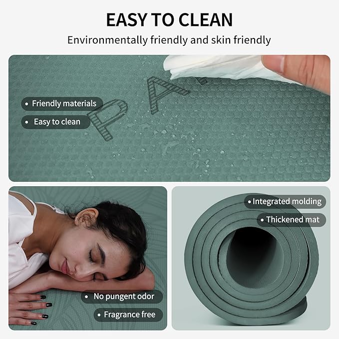 Large Yoga Mat-72’x36’x0.4’ Extra Width & Thick,Comfortable,Non-Slip Exercise Mat-Works Great on All Floor for Stretching,Yoga Studio,Gym or Home Workouts
