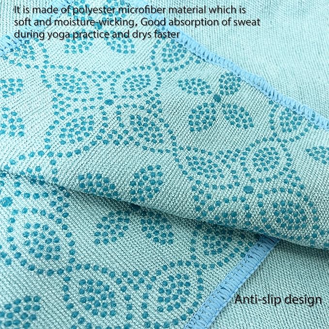 Yoga Towels, Non Slip Hot Yoga Mat Towel with Grip Dots,Super-Absorbent Soft Microfiber Yoga Blanket for Pilates, Fitness and Workout 72inch x 24inch