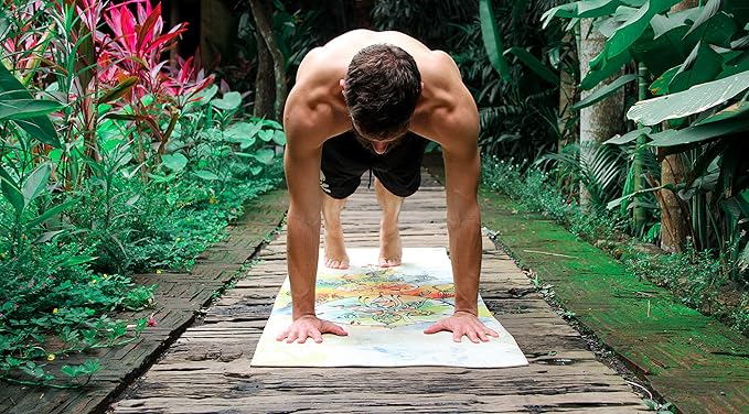 Shakti Warrior TPE Yoga Mat - Artist Designed, Premium eco friendly mats, Non Slip, Non toxic, Great For Regular & Hot Yoga, Pilates and Workouts (72 inch x 24 inch x 6mm thick)