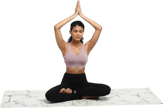Shakti Warrior Suede yoga mat - Premium Printed Natural Eco-friendly Non-Slip Mat Great for Hot Yoga, Pilates, Workouts (72 inch x 24 inch x 3mm thick)