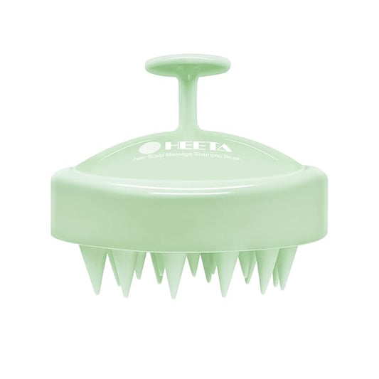 HEETA Scalp Massager Hair Growth, Soft Silicone Scalp Scrubber Shampoo Brush for Exfoliation, Dandruff Removal Head Massage Stress Relax, Wet & Dry Use for Thick Thin Curly Hair Care, Lime Green