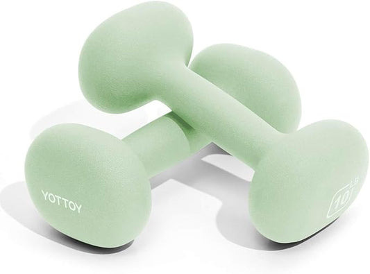 YOTTOY Dumbbell Set of 2,2-15 Pound Hand Weights for Women, Non-Slip Hand Weights for Home Gym, Strength Training, and Full-Body Workouts