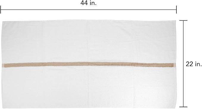 Arkwright White Bath Gym Towel - Case of 60 - Bulk 100% Cotton Soft Quick Dry Sweat Absorbent Hotel Quality Towels for Workout, Bathroom, Spa, Pool, 22 x 44 in, Beige